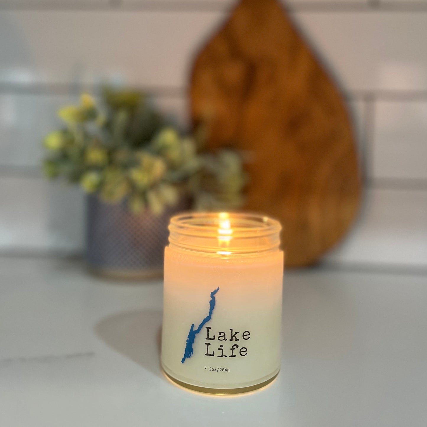 Lake Life Candle With Lake Outline