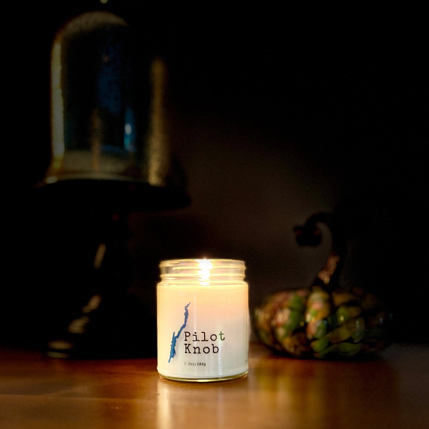 Pilot Knob Candle With Lake George Outline