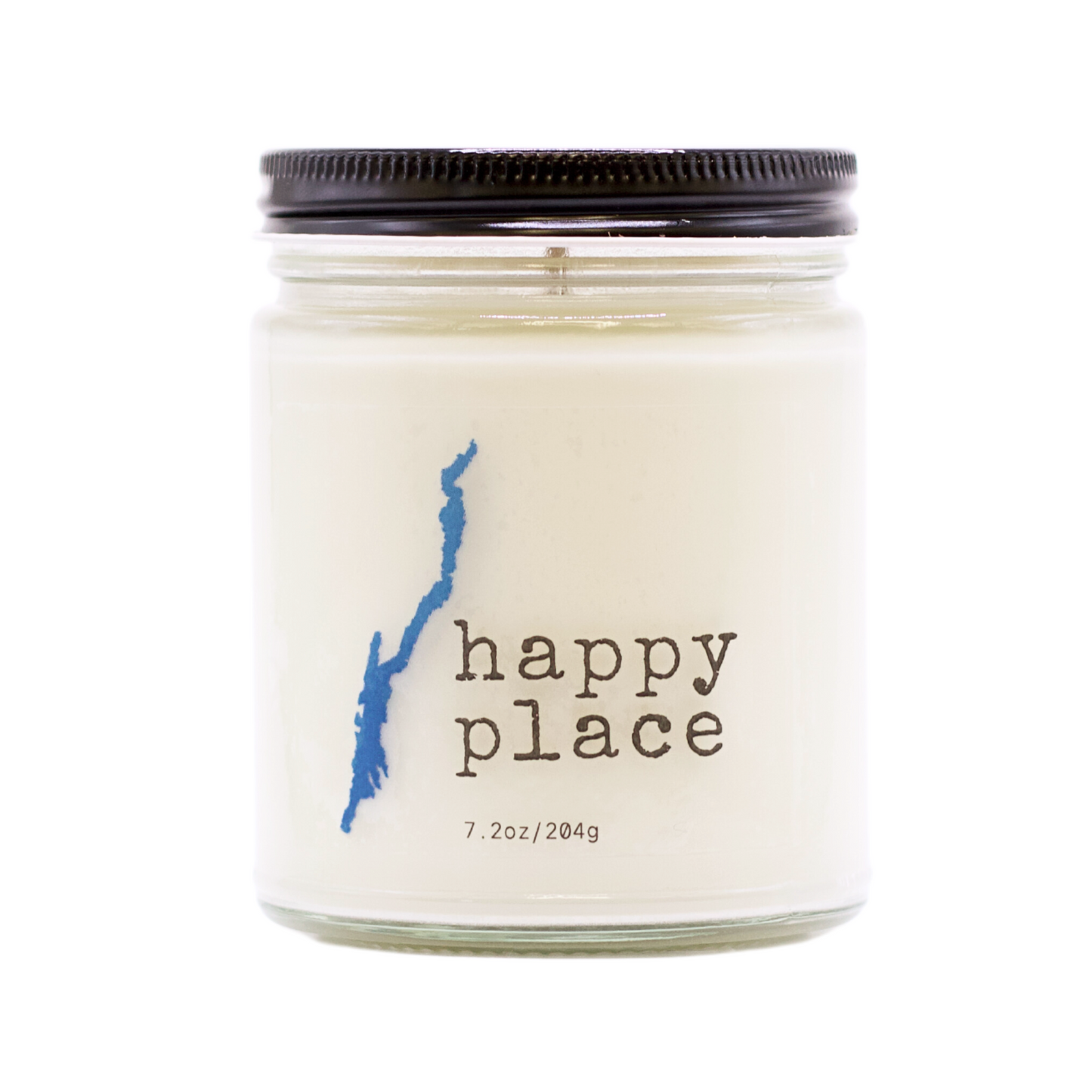 Happy Place Candle With Lake George Outline